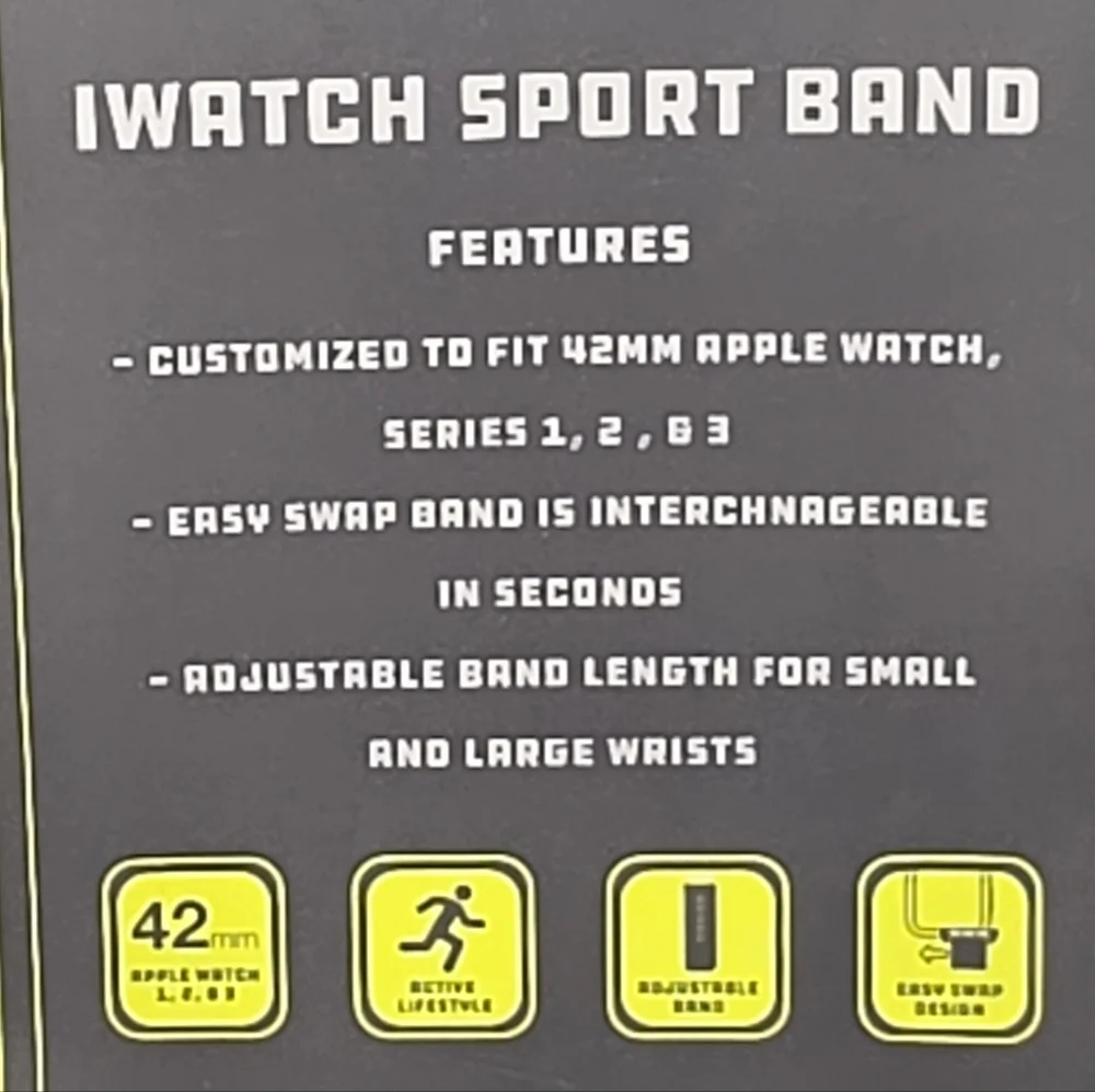 Smartwatch Vivitar Adventure Awaits Black Silicone Sport Apple Watch Band 42mm